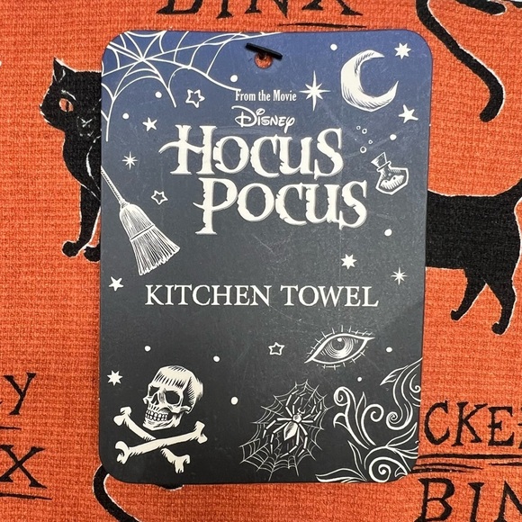 Disney NEW Kitchen Towel Thackery Binx Hocus Pocus Halloween Black Cat NWT - Picture 5 of 11